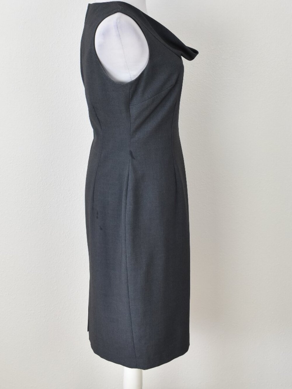 Calvin Klein Cowl Neck Draped Sheath Dress - 6 - Picture 6 of 9
